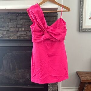 Pink one shoulder , short Homecoming Dress